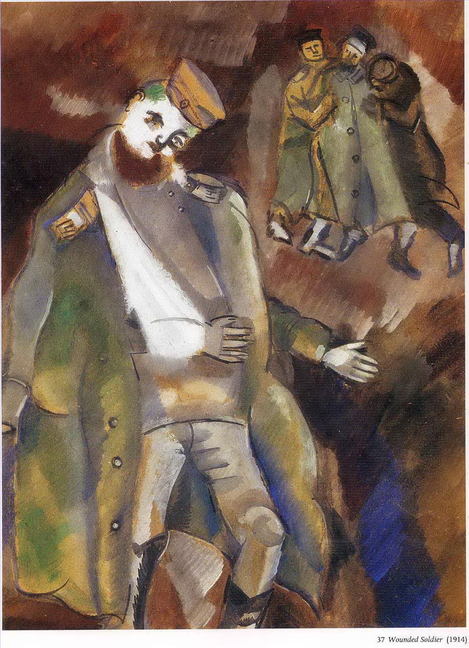 Soldat blessé contemporain de Marc Chagall Peintures à l'huile